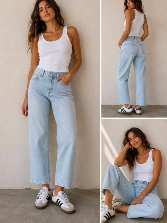wild fable Denim - Wild Fable Super High Rise Straight Jeans Light Wash Size 16